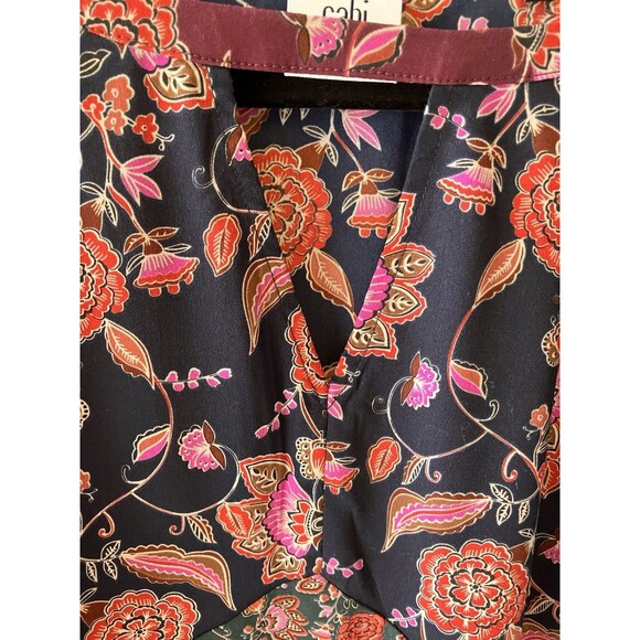 Cabi Festive Retro Flower Maxi Dress Size S Boho Style # 3675 Prairie Cottage - Picture 3 of 13